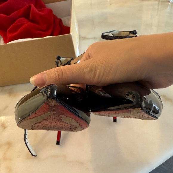 Christian Louboutin Black Patent Leather Heels - Picture 7 of 8